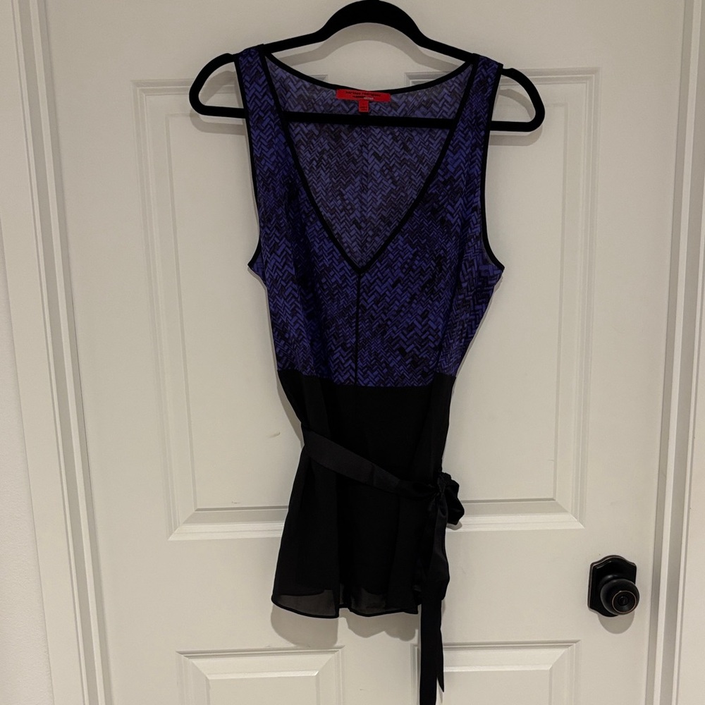 Narciso Rodriguez Purple and Black Patterned Top